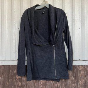 Club Monaco gray zip up jacket blazer size S 100% wool *flaw*